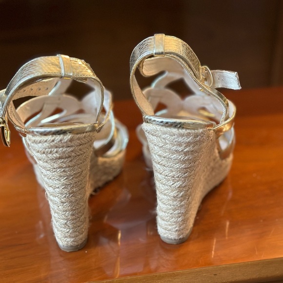 Michael Kors Gold Wedge Sandals, Size 8.5. - Picture 2 of 5